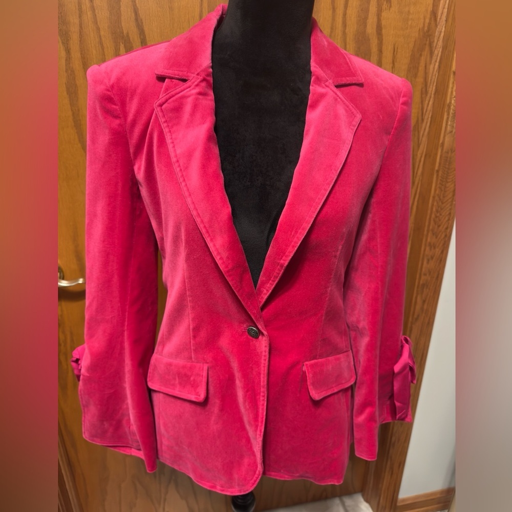NWT Cinq A SEPT'S Velvet Lou Blazer, Berry, 6 - Picture 5 of 16